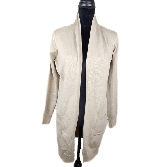 NWT Grace Karin Womens S Taupe Long Open Cardigan - Picture 4 of 9